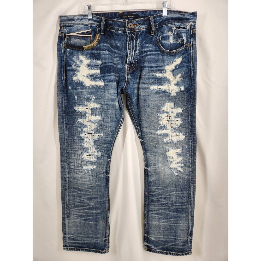 Cult Of Individuality Size 40 Japanese Selvedge Jeans Hagen Relaxed Distressed